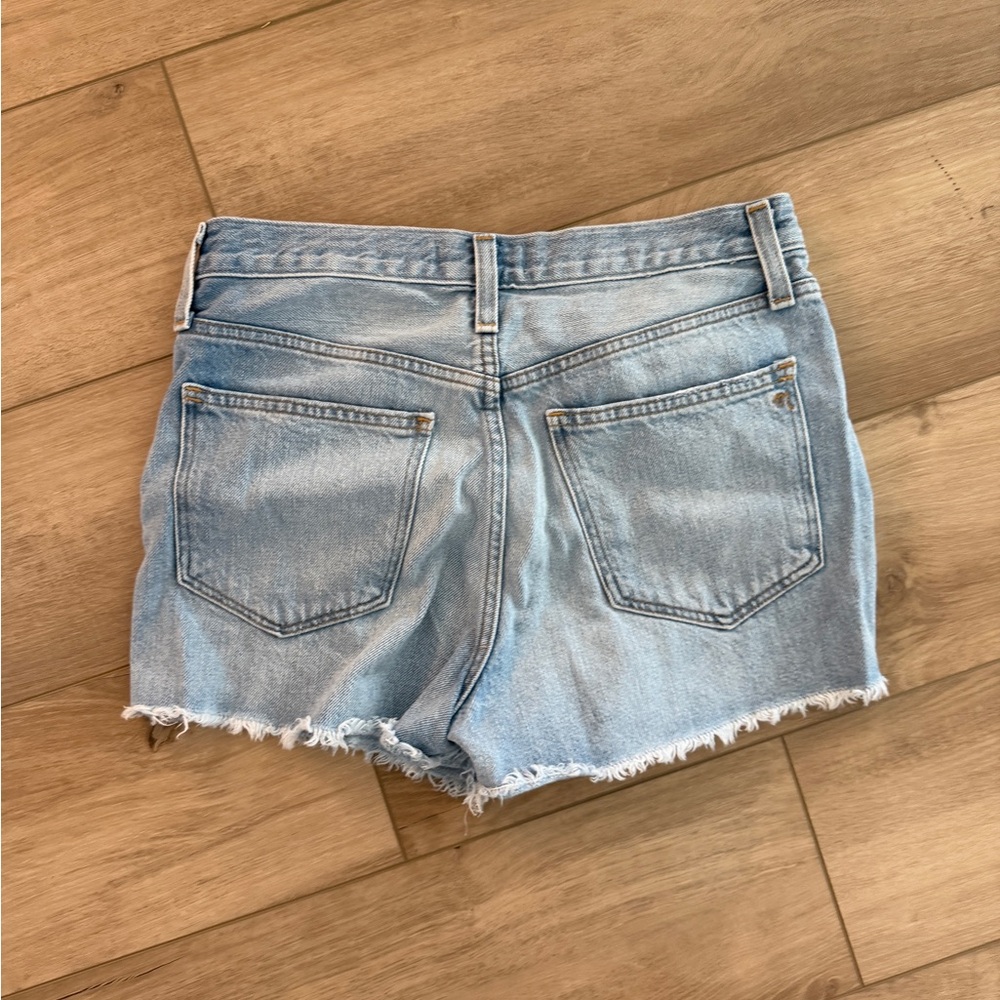 Madewell The Momjean Short in Lansdale Wash Ripped Denim Shorts size 27 - Picture 6 of 6